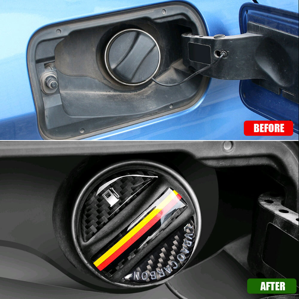 Black Carbon Fiber Fuel Tank Cap Cover Decorative Stickers Car Accessories Trims