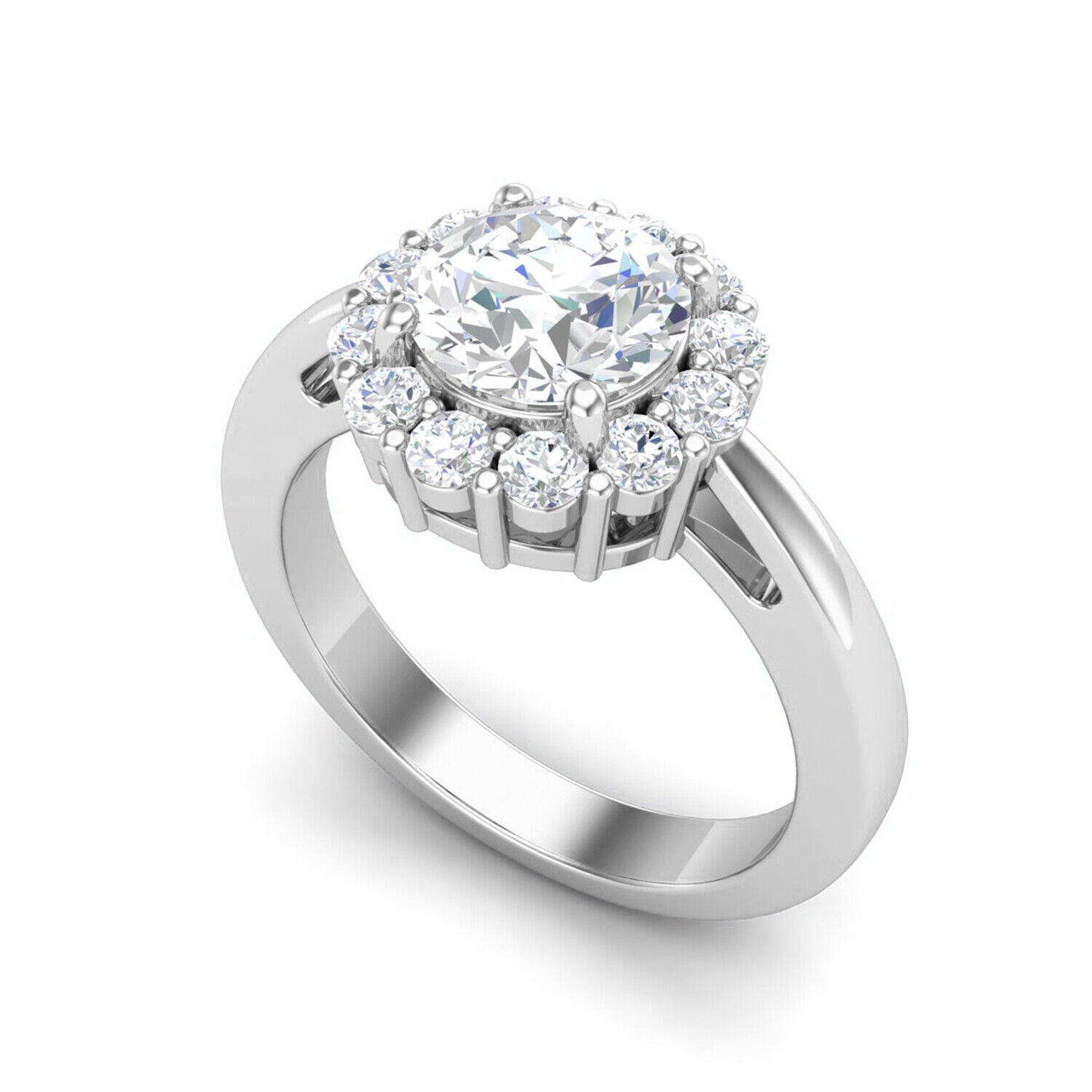 Bague Solitaire En Argent 925 Avec Moissanite Ronde 1.80 Ct - Taille 7 - Fait Main - Neuf