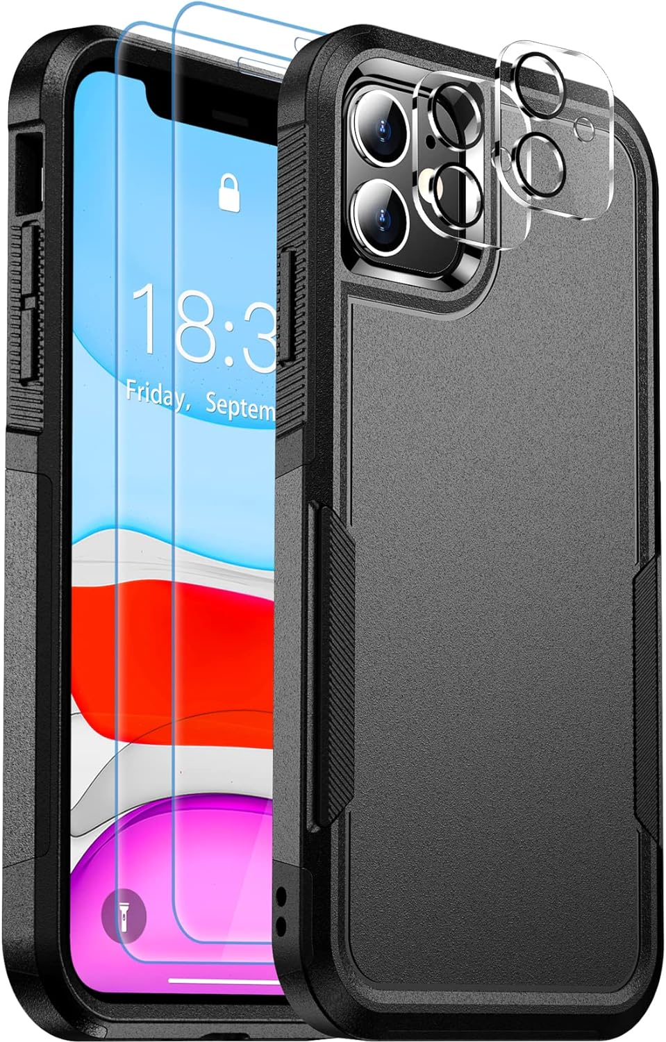 Shockproof for Iphone 11 Case,[10 FT Military Grade Drop Protection],With 2 Pcs[