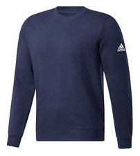 Adidas Men's Team Fleece Embroidered Crew-Neck Sweatshirt - Navy Blue