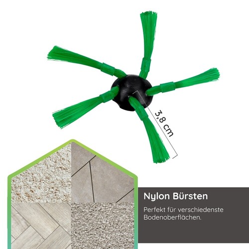 FSProdukte VR7 Zubehör 5x Seitenbürsten Ersatz Für Vorwerk Saugroboter Kobold VR7 – Originalgetreu In Grün Roborock S7 Bürste Original