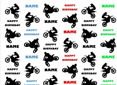 Personalised gift wrapping paper motocross dirt bike Birthday Christmas Fathers