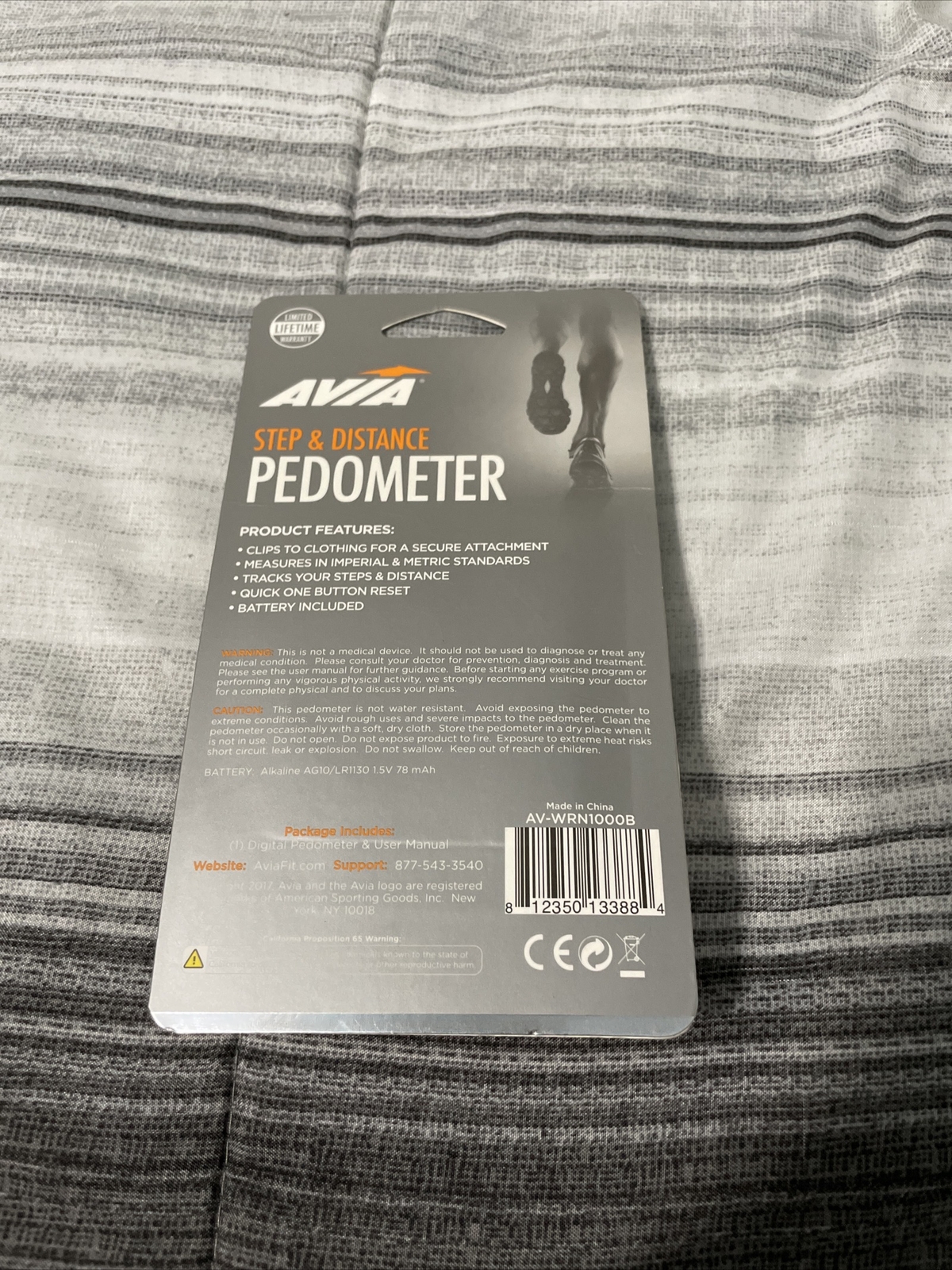 Avia Step & Distance Pedometer Avwrn1000b Acivity Tracking Fitness for