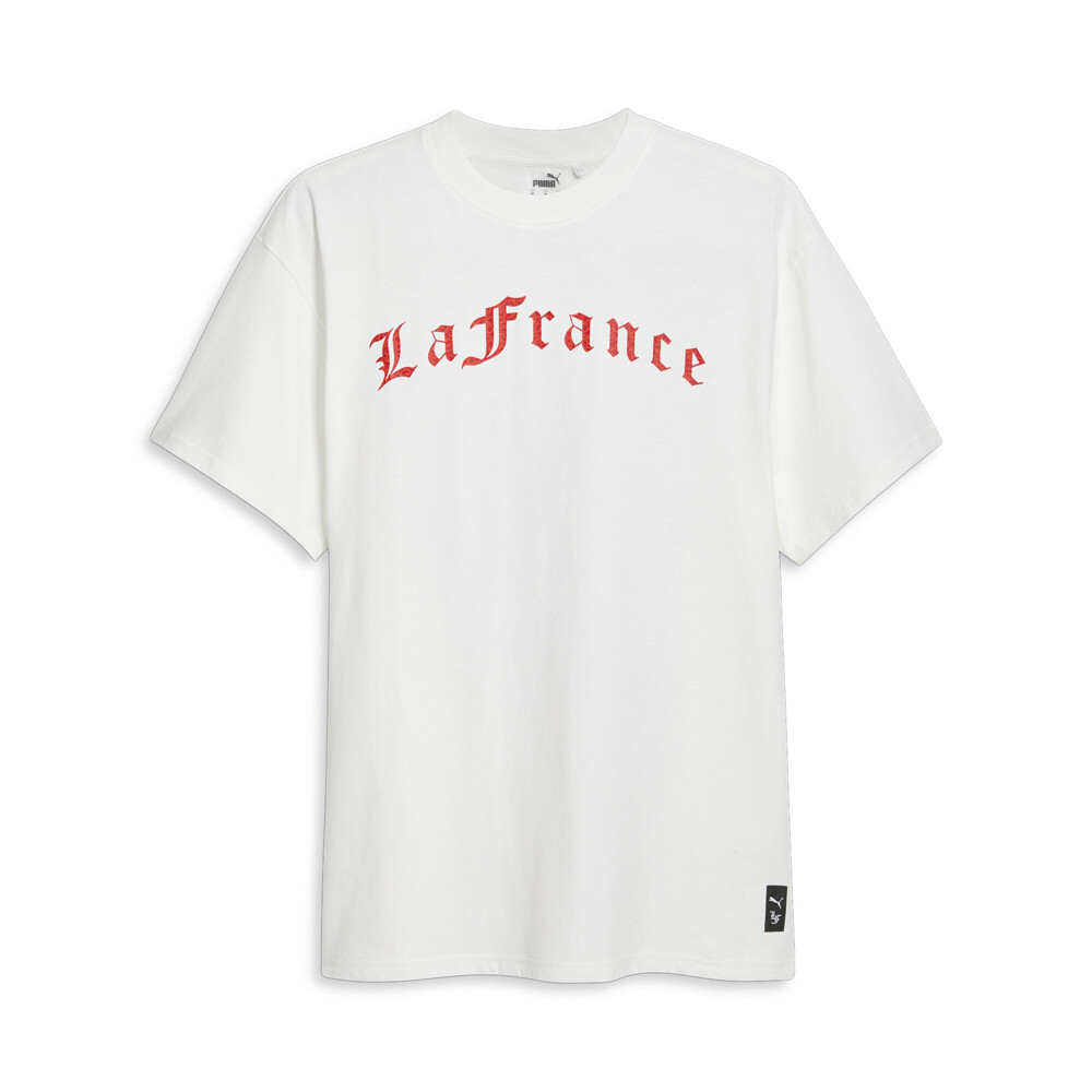 Праздничная футболка с круглым вырезом и коротким рукавом Puma Lblf X Hoops, мужские белые повседневные топы