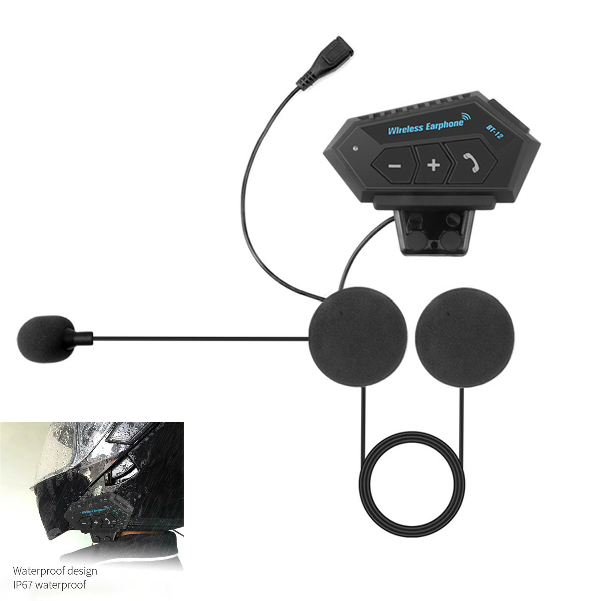 Motorbike Headphones Wireless Bluetooth Motorcycle Helmet Headset Hands-free