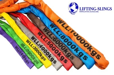 Round Endless Lifting Slings 1ton, 2t, 3t, 4t, 5t, 6t, 8t, 10t - 1m-20m VAT Cert