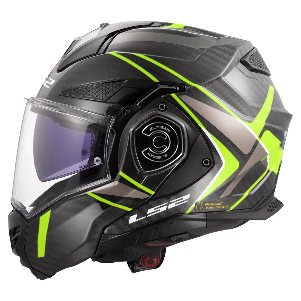CASCO MOTO LS2 FF901 ADVANCE X FIBRA CARBONO MODULAR ABATIBLE FRONTAL CARA COMPLETA Foto 3 de 4
