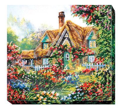 Bead Embroidery Kit ''Home Sweet Home'' Stitching Handmade Beadwork