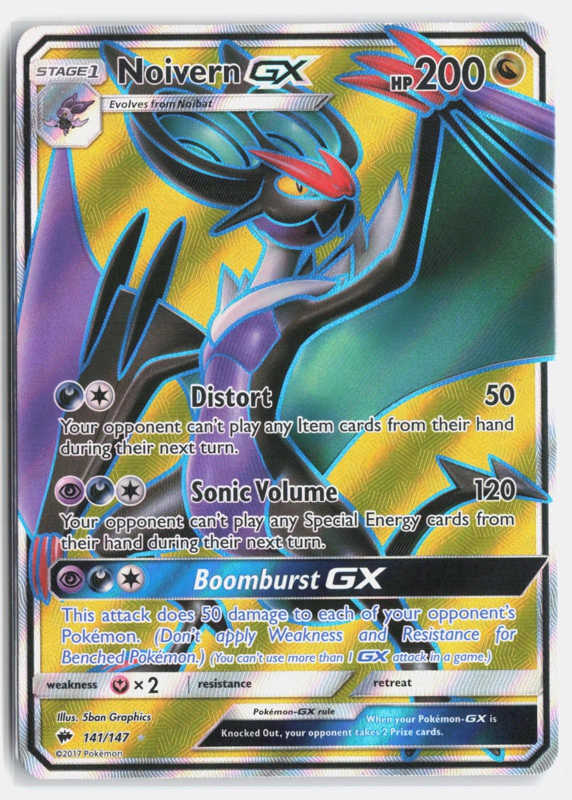 Noivern GX 141/147 Ultra Rare Burning Shadows Pokemon Holo Near Mint