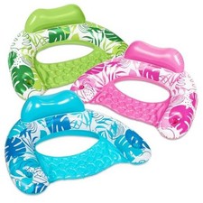 Inflatable Pool Floats Adult, 3 Pack Pool Chairs with Cup Holders,Blow up