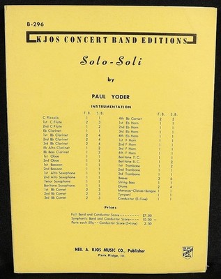 Solo-Soli Sheet Music Score by Paul Yoder Kjos Concert Band Edition