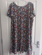 Next Floral Jersey V-Neck Dress – Size 22 – Multi-Colour