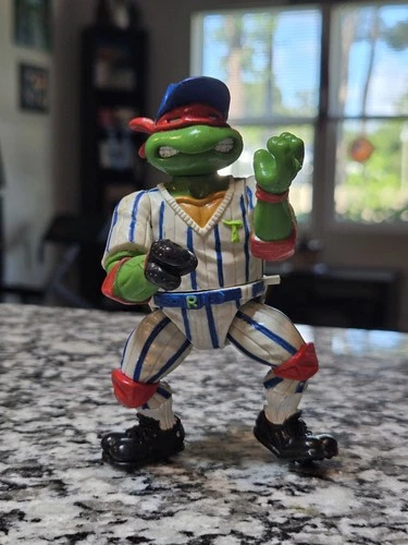 TMNT Raphael Baseball Player Vintage 1991 Playmates Teenage Mutant Ninja Turtles