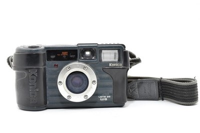 【NEAR MINT+】 Konica Genba kantoku Lens 28 WB Compact 35mm Film Camera From JAPAN
