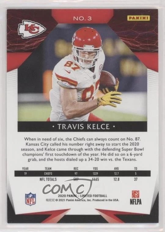 2020 Panini Limited Travis Kelce #3 - Image 2 of 2