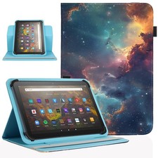 Universal 10.9-12" Android Tablet Case Starry Sky 360 Rotating Stand PU Leather