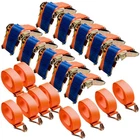 10pcs 50MM 5Metre 4 Ton Recovery Ratchet Strap 4000KG 4T Tie Down Claw Hook 4ton