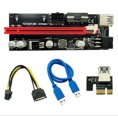 6P Set PCI Express Riser Card Ver009 USB 3.0 PCI-E 1x bis 16x gebraucht