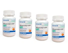 Major Bisacodyl USP Stimulant Laxative 5mg, 100 Tablets - Pack of 4