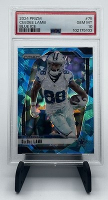 2024 Prizm CeeDee Lamb Blue Ice  /99 PSA 10 Gem Mint #75 Cowboys Color Match