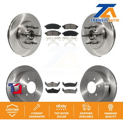 Brake Rotors Semi-Metallic Pad Front Rear Kit For Ford F-150 Lincoln Mark LT RWD