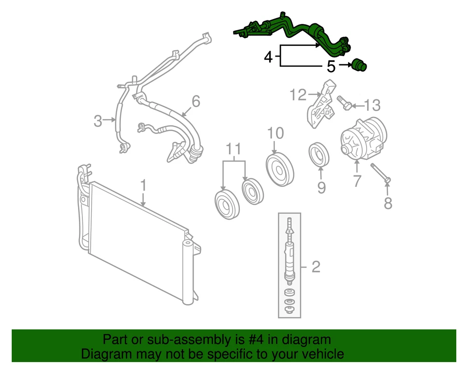 Conjunto de mangueira e tubo Ford genuíno 6E5Z-19D734-AB - Imagem 2 de 4