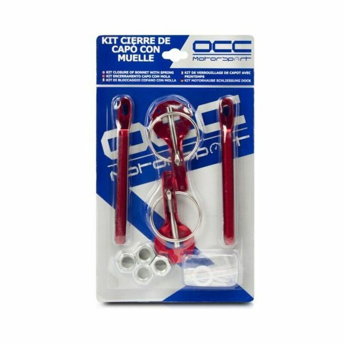 Kit Ganci Cofano Racing OCCRC001 Rosso - Chiusura Sportiva OCC