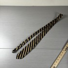 Brooks Brothers 346 Tie Mens Navy Yellow Brown Stripe All Silk Necktie