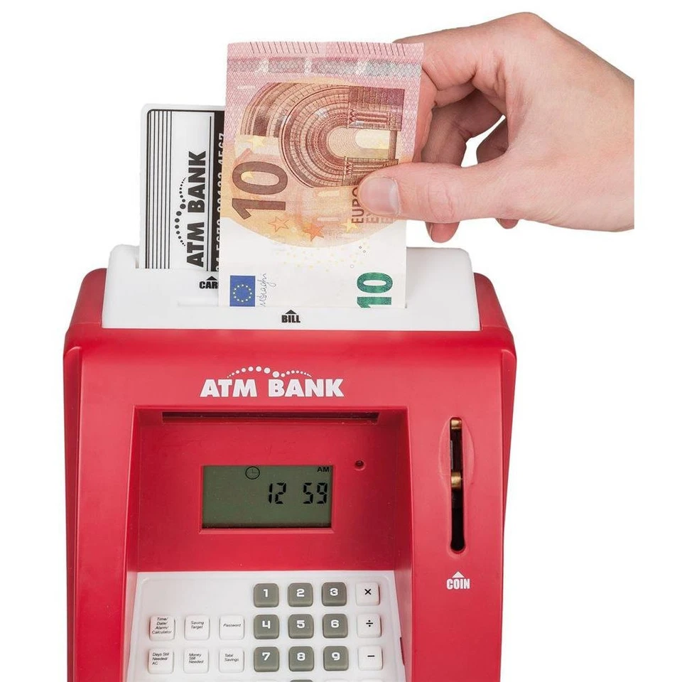 Idena 50021 - Digitale Spardose Geldautomat mit Sound Rot inkl. Bankkarte Pin - Bild 4 von 4
