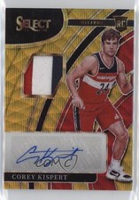 2021-22 Panini Select Rookie Jersey Gold Wave Prizm 6/10 Corey Kispert Auto 0fo5