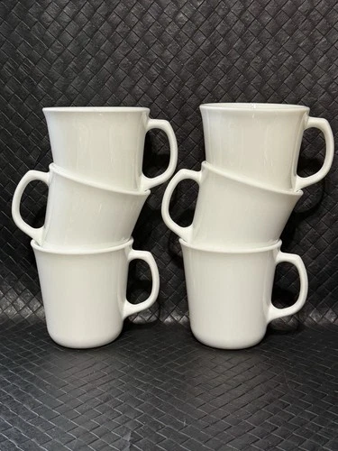 Solid White Corning Ware Coffee Cups Set Of 6
