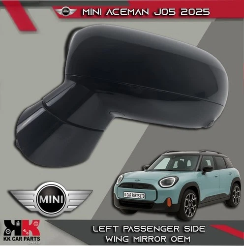 MINI ACEMAN J05 2025 LEFT PASSENGER SIDE WING MIRROR 17 PIN BLACK CAMERA OEM
