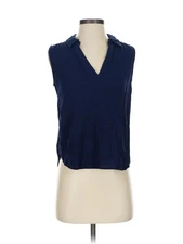 Ann Taylor LOFT Women Blue Sleeveless Blouse S Petites