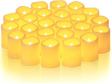 24 Pack Ivory Flameless Flickering LED Votive Tealights Candles