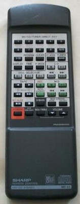 Sharp MD-X3 Black Tested Audio Remote Control Japan JP F/S Free shipping