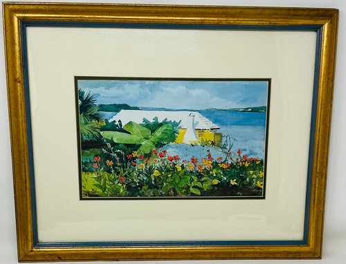 Winslow Homer’s Flower Garden & Bungalow Bermuda Matted & Framed Art Print 20”