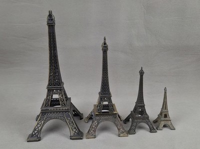 4 VTG Non Magnetic Metal Eiffel Tower Souvenirs France Mark 11.5'', 9'', 6.5'' & 4''