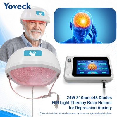 24W 810nm 448 Diodes 4 Zone Adjustable PBM Helmet for Stroke Home Rehabilitation