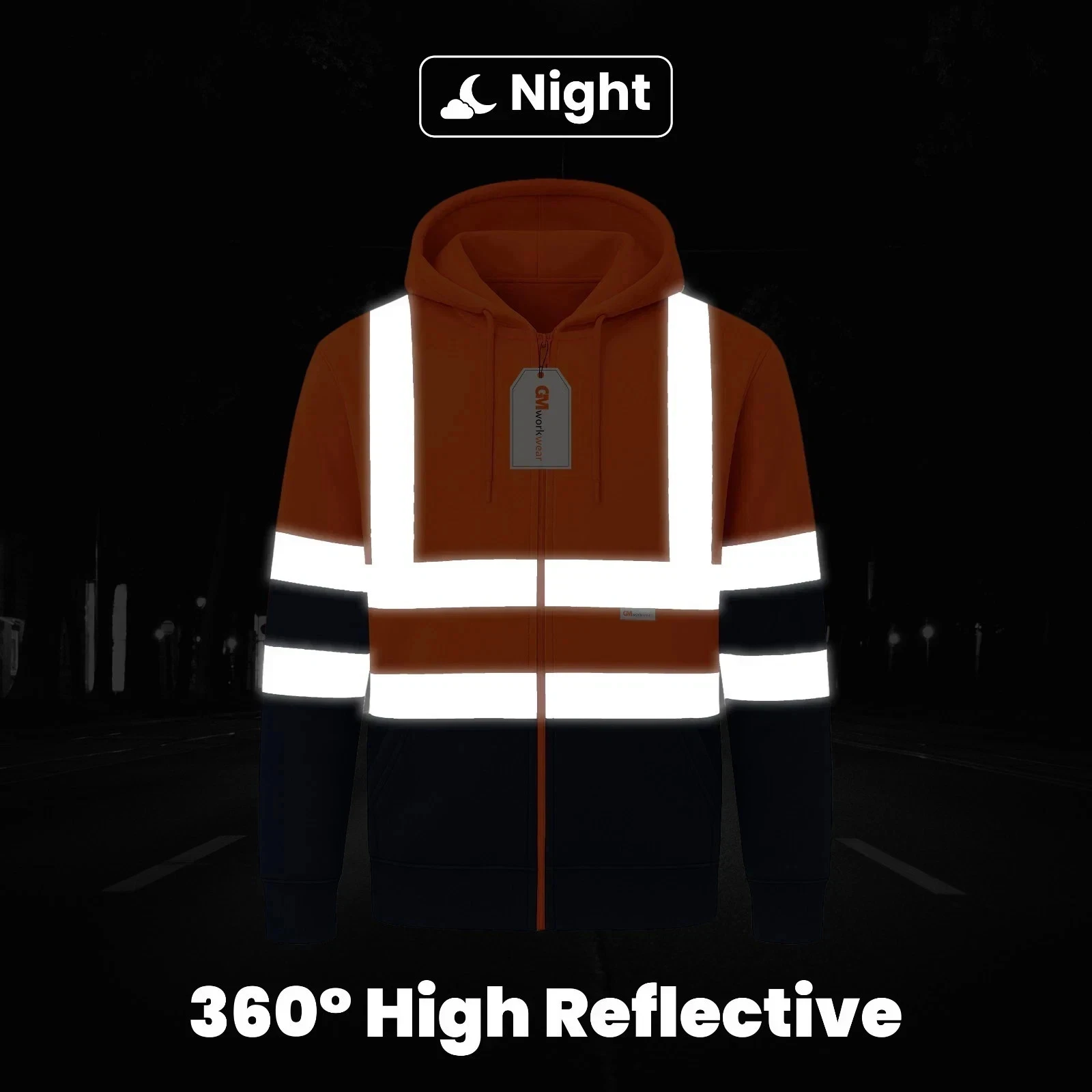 Night reflective tape demonstration