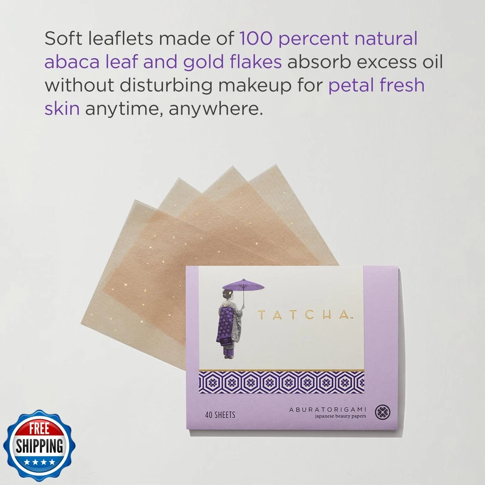 Tatcha Aburatorigami Blotting Papers: 100% Natural Abaca Leaf and Gold Flakes - Image 2 of 4