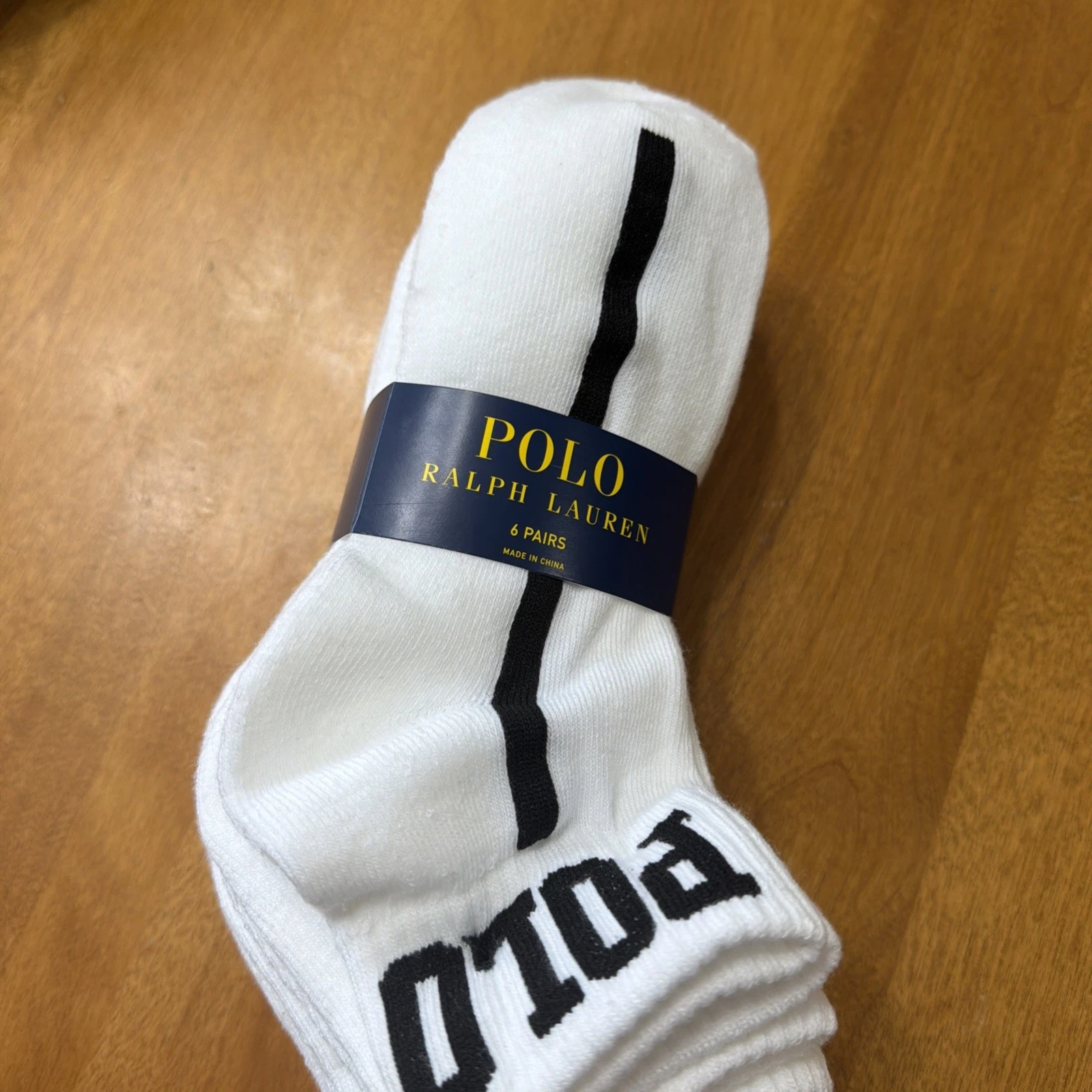 NEW 6 PAIRS PACK POLO RALPH LAUREN WOMEN ANKLE SOCKS WHITE/ BLACK SIZE 9-11