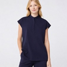 FIGS Rafaela Sleeveless Scrub Top Navy Oversized Boxy Small Nurse Medical