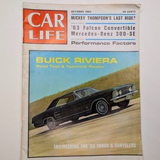 OCT 1962 Car Life Magazine Buick Riviera Mickey Thompson Ford V8 Falcon Mercedes