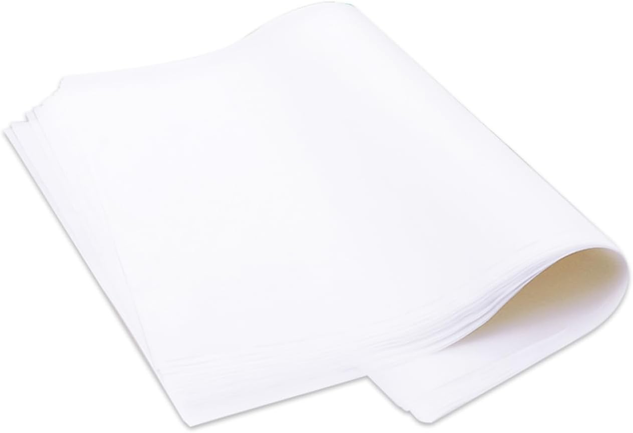 Rumyve 50 Pre-Cut Unbleached Parchment Baking Paper Packaging (White)