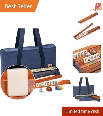 American Mahjong Set Sapphire with Soft Case All-in-One Racks Dice Coins