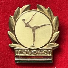 Cold War Era Hungarian IFJUSAGI (Youth) Sports Enamel Award Pin - Ice Skating.