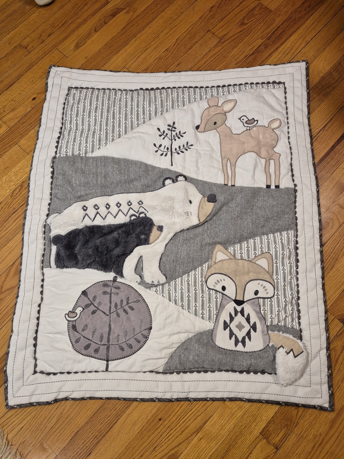 Levtex Baby Crib Blanket With Woodland Theme 39 X 34,Outdoor, Woodsy Soft