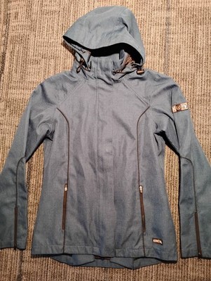 Kerrits Jacket Women's Small Blue-Green Hooded Rain Coat Equestrian Riding