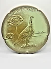 FRANKOMA Art Pottery Prairie Green Vintage Wildlife Plate WILD TURKEY 1978