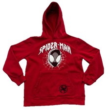 Marvel Spiderman Miles Morales Red Hoodie Pullover   Kids Youth Size Large 10/12